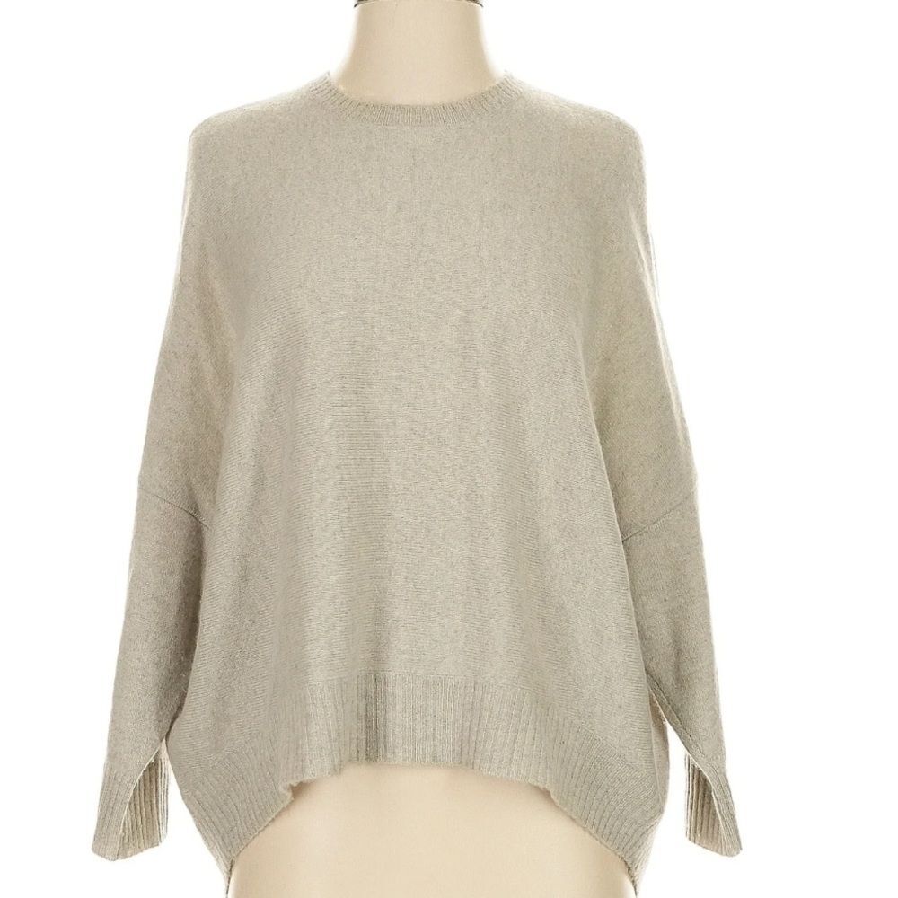 Ralph Lauren Cashmere Crew Oversized Sweater Cream Oatmeal Color Small